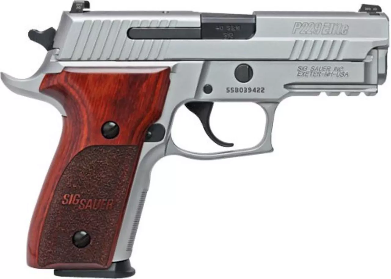 Sig P229 ASE Elite 9mm 3.9″ Barrel Rosewood Grips, Night Sites 10rd Mag