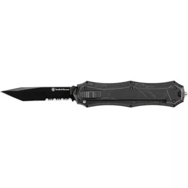 Smith & Wesson Assisted Opening OTF Tanto Point Blade Partially Serrated