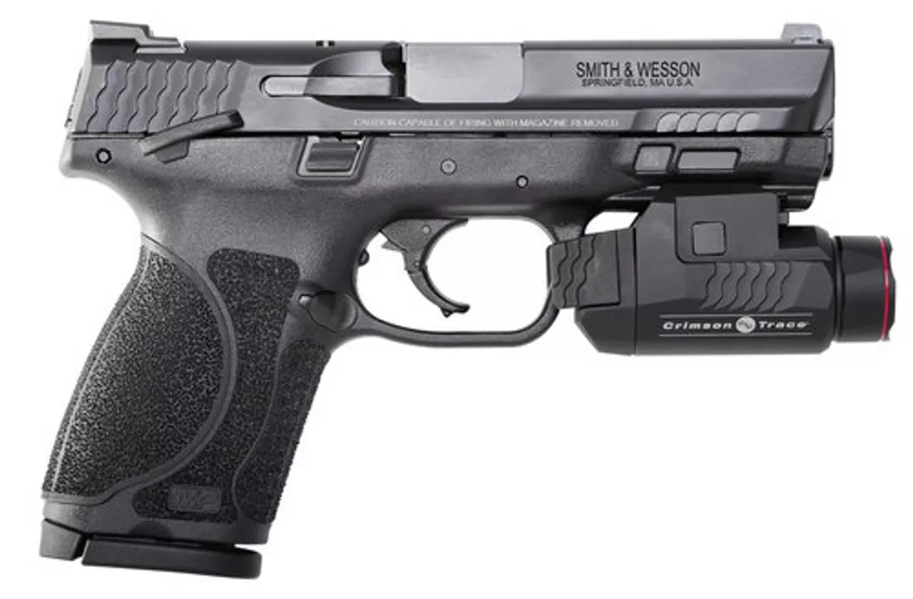 Smith & Wesson M&P M2.0 Compact, 9mm, 4″, 15rd, Crimson Trace Rail Master, Black