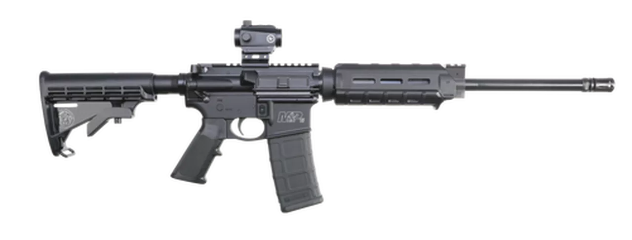 Smith & Wesson M&P15 Sport II OR Magpul MOE with CTS-103 5.56 NATO 16″ Barrel, 6-Pos Synthetic Black Stock Black Matte/Black Armornite Barrel, 30rd