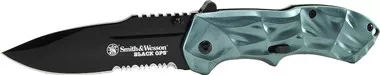 Smith & Wesson SWBLOP3B Black Ops Plain Edge Assisted Folding Knife