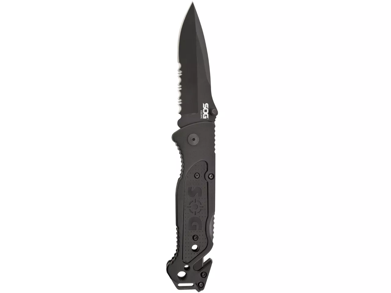 SOG Escape – ClipPoint, Black, Serrated, Ambidextrous