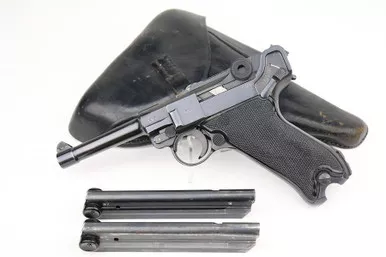 SOLD - Excellent 1942 Black Widow Mauser Luger Rig