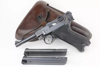 SOLD - Excellent Nazi Black Widow Luger Rig (6510e - 16396)