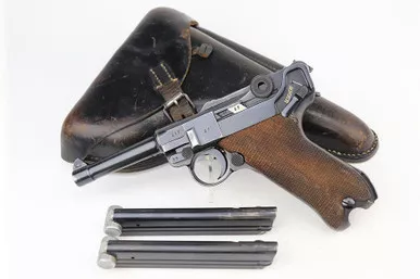 SOLD - Rare 1938 Navy Mauser Luger Rig - Matching Magazine (597i - 19341)
