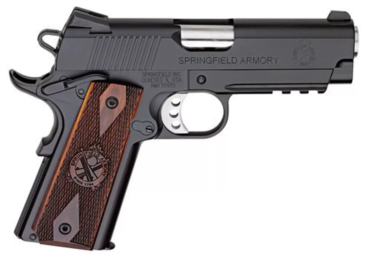 Springfield 1911 Champion Operator Lightweight 45 ACP, 4″, Cocobolo Grip, Black Hardcoat Frame, Black Carbon Steel Slide, 7rd