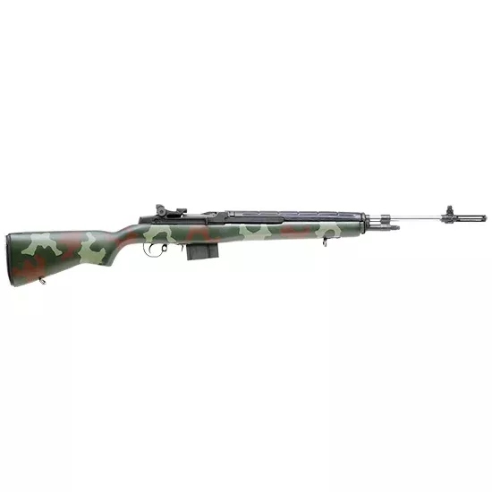 Springfield Armory SA9805CA M1A Super Match *CA Compliant* Semi-Automatic 308 Winchester/7.62 NATO 22″ MB 10+1 McMillian Fiberglass Forest Camo Stk Stainless Steel