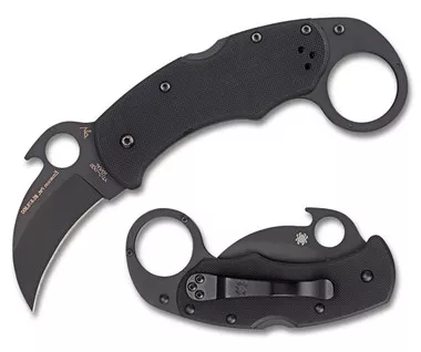 Spyderco C170GBBK Karahawk Folding Knife 2.35" Hawkbill Plain Edge