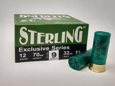 Sterling 12 Gauge Ammunition STRLG1232G9CASE 2-3/4″ 1-1/8 oz #9 Shot CASE 250 Rounds