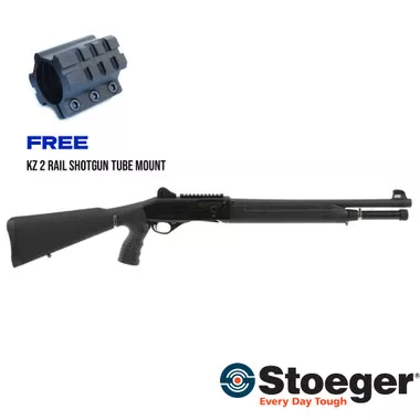 Stoeger M3000 Freedom Series 12GA, Semi-Auto 18.5" Shotgun w/ Full 7rd Tube & 2 Rail Shotgun Mount