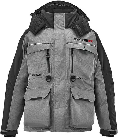StrikerICE Men Hardwater Jacket Sureflote Flotation Technology Gray/Blk 2X