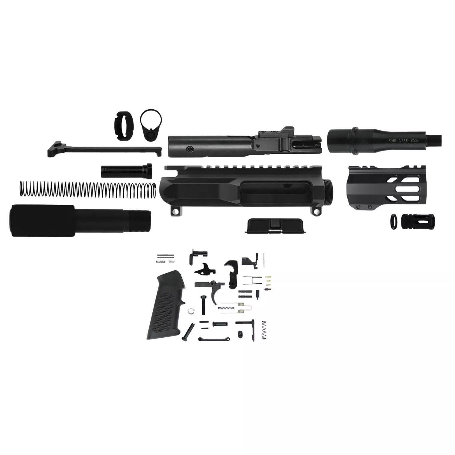 TacFire AR Build Kit 9mm Luger 4.50" Barrel Black for AR Platform