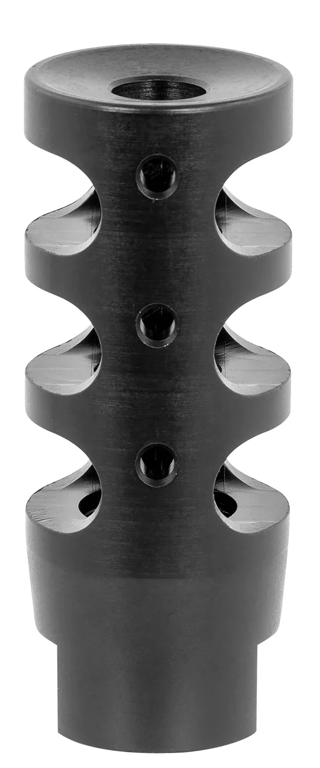 TacFire MZ10023BN Compact Compensator Black Nitride Steel with 5/8”-24 tpi Threads, 2.50” OAL & 1” Diameter for 308 Win AR-10