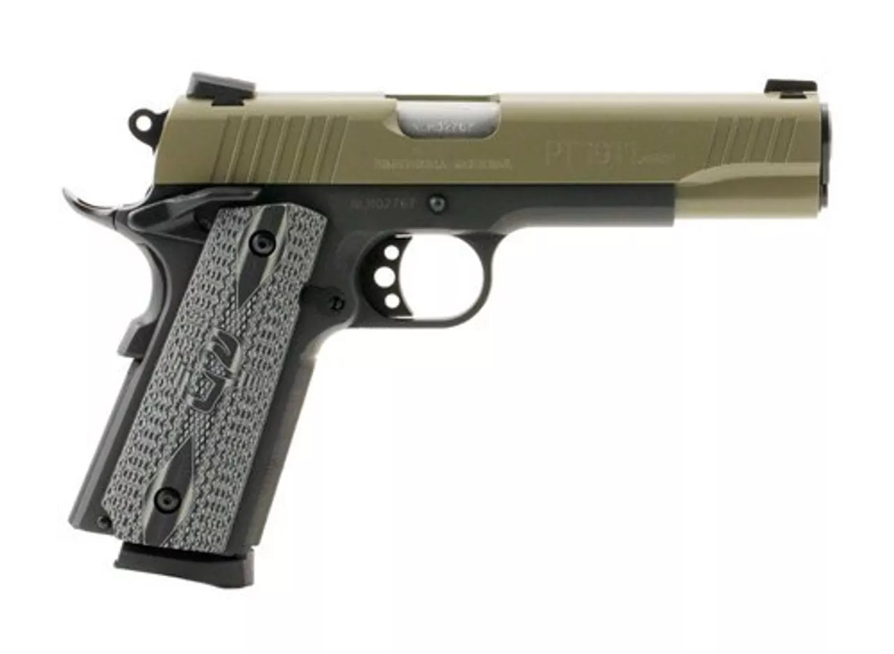 Taurus 1911, 45 ACP, 5″, 8rd, Novak Sights, Black Frame, Sand Slide