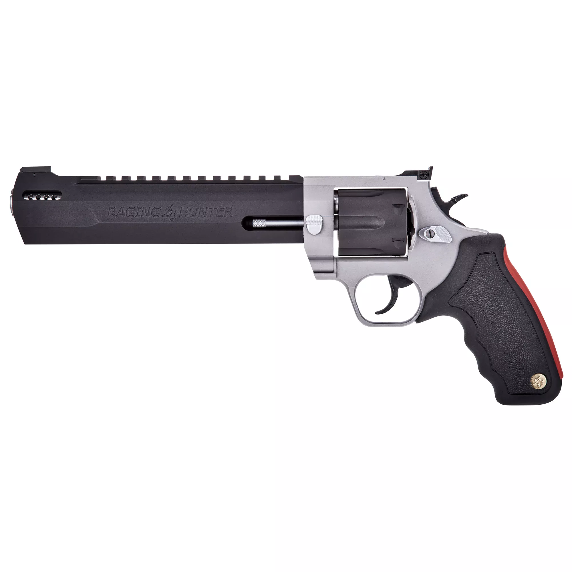 Taurus 2500105RH Raging Hunter Large Frame 500 S&W Mag 5rd 10” Matte Black Ported/Target Crown Barrel, Matte Black Cylinder, Matte Stainless Steel Frame, Black Rubber Grip