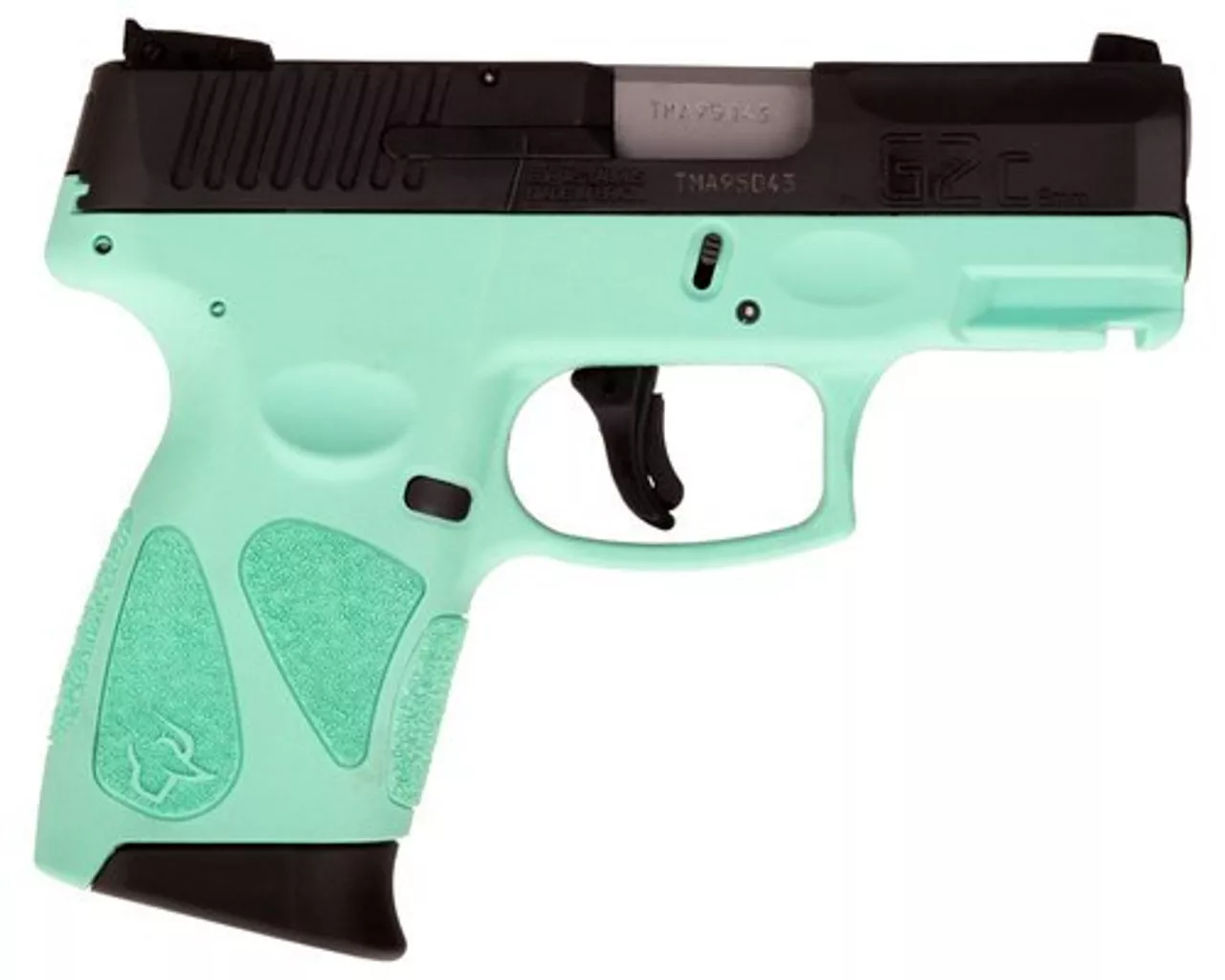 Taurus, G2C, Double Action Only, Compact Pistol, 9mm , 3.2″ Barrel, Polymer Frame, Cyan Polymer Frame, Black Slide, Adjustable Sights, 12Rd, 2 Magazines