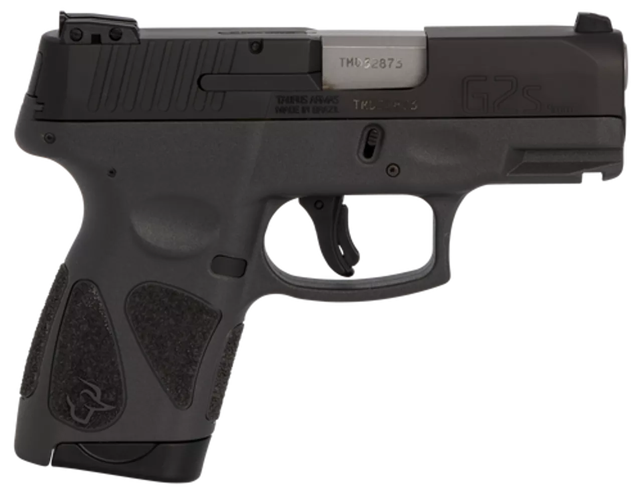 Taurus G2S, 9mm, 3.26″ Barrel, 7rd, Black Slide, Gray Frame