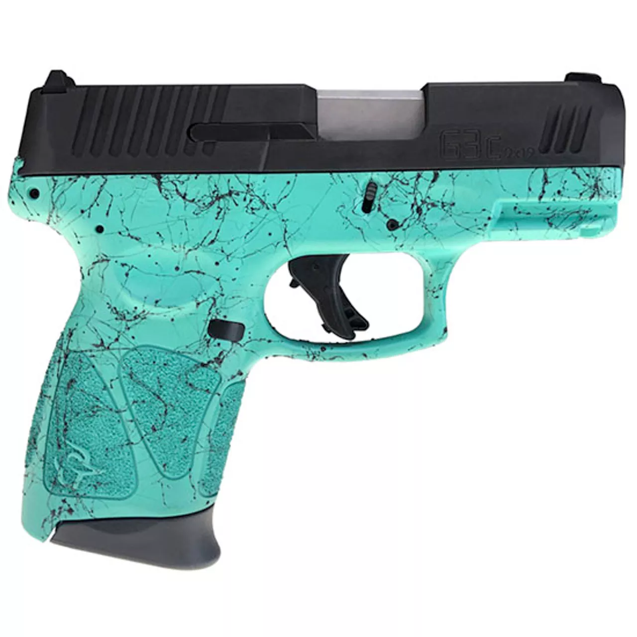 Taurus G3C 3.26″ Barrel, Adjustable Rear, Cyan/Black Splatter, 3x12rd Magazines