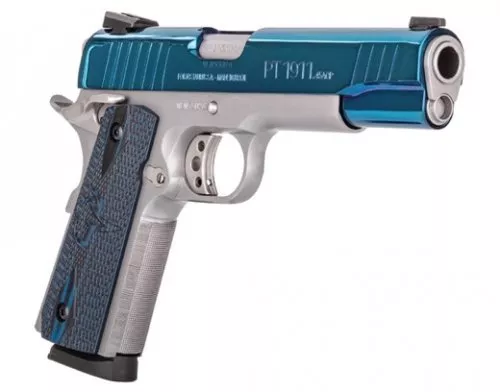 TAURUS PT-1911 .45 ACP 8rd High Polish Blue PVD Custom VZ Grip