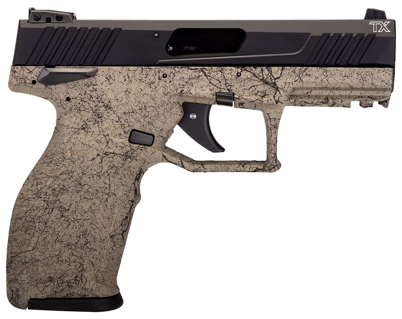 Taurus TX22 22 LR, 4″ Barrel, FDE with Black Splatter, 10rd