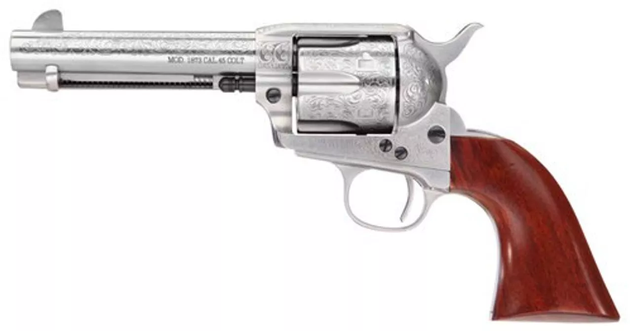 Taylors 1873 Cattleman, .357 Mag, 4.75″, 6rd, Floral Engraved