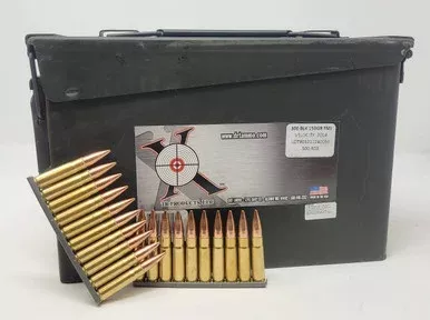 Ten Ring 300 AAC Blackout Ammunition TR300BLK150FMJ500 150 Grain Full Metal Jacket Bulk Can With Stripper Clips 500 rounds