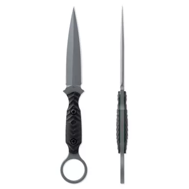 Toor Specter R Fixed Blade Knife 4.25" Double Edge Plain Edge Phantom Grey