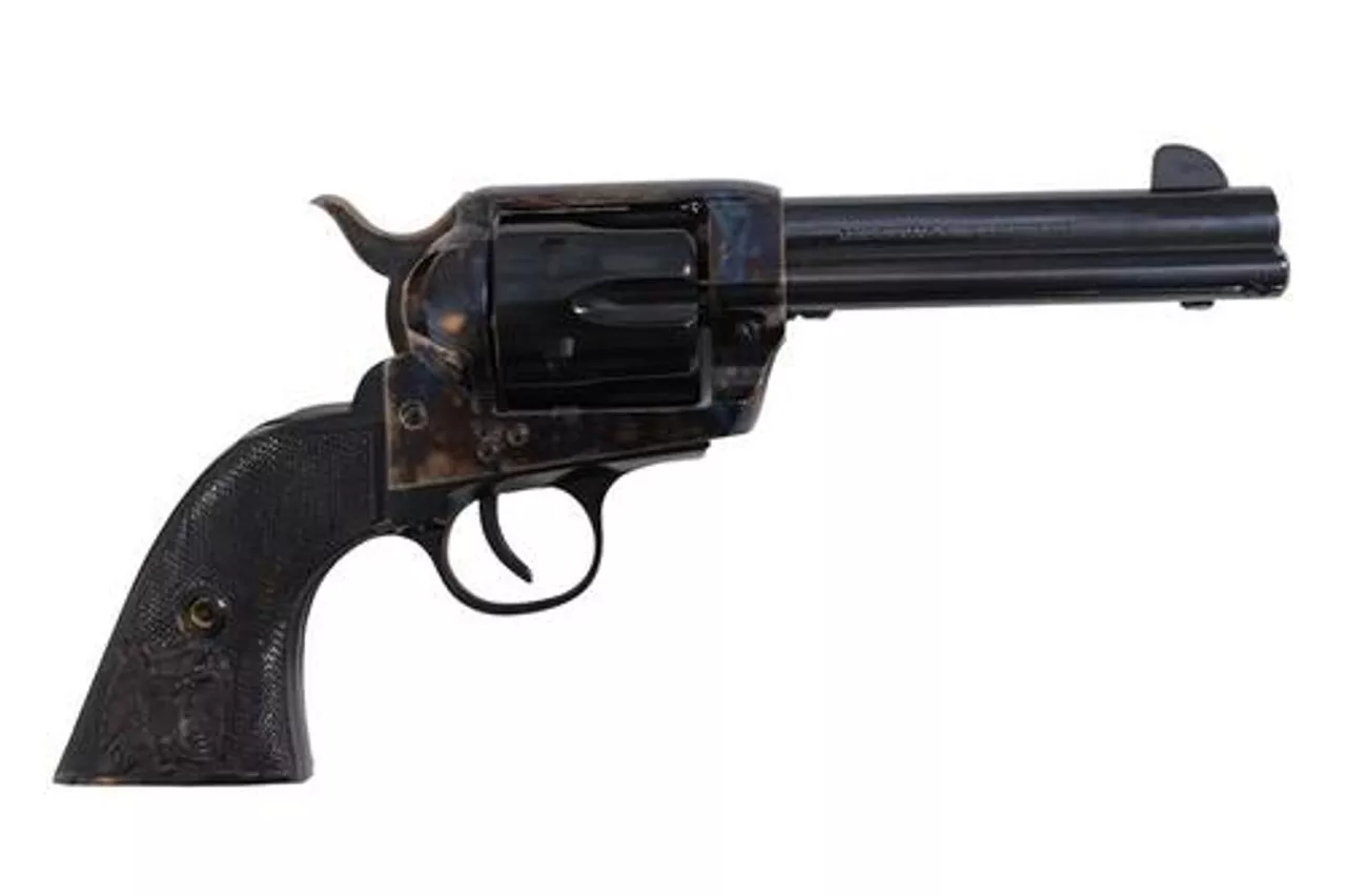Traditions 1873 Black Eagle 45LC, 4.8″, Black PVC Grips Blued, 6rd