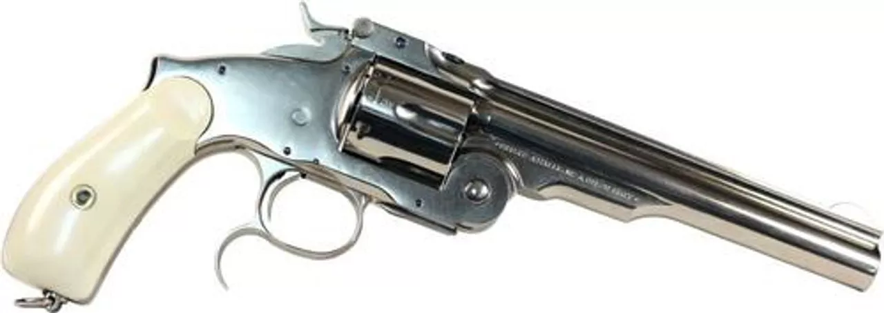 Uberti Russian Top Break, .45 Colt, 6.5″, Nickel Finish, Ivory Grip