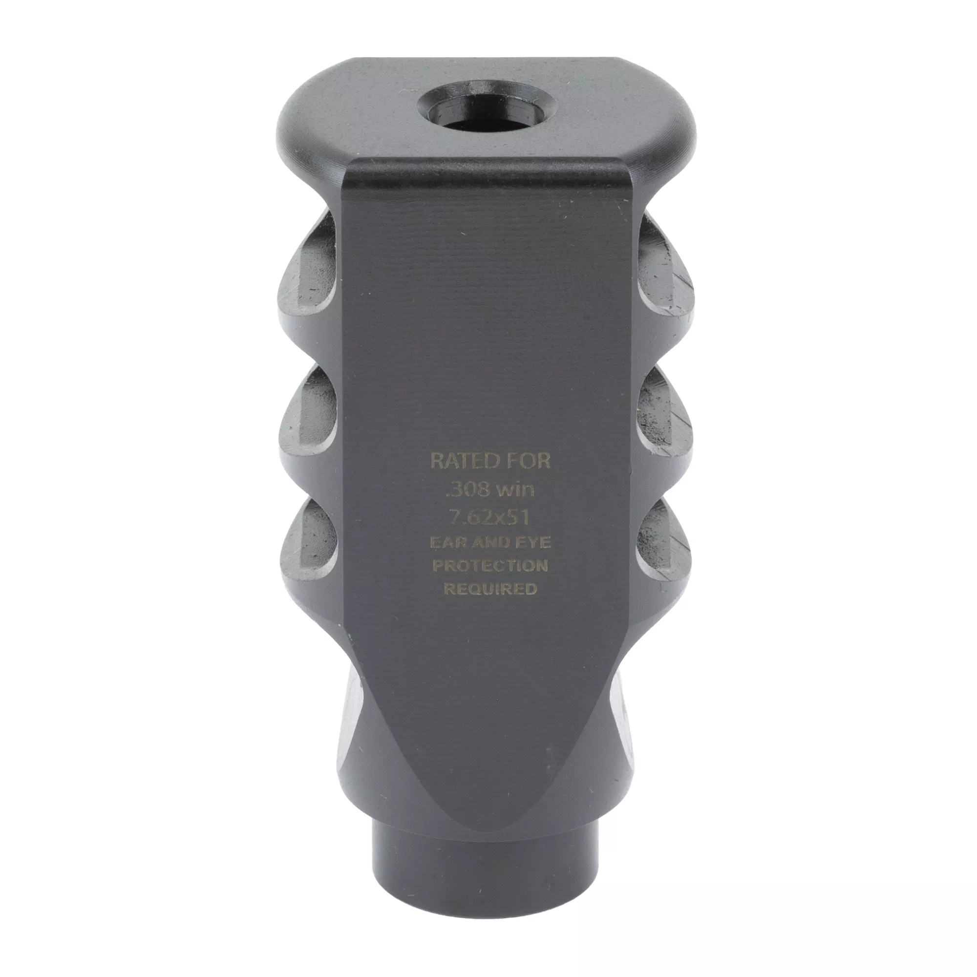 Ultradyne UD10700 Pegasus Compensator Black Nitride 416R Stainless Steel with 5/8”-24 tpi Threads, 2.41” OAL & 1.36” Diameter for 7.62x51mm AR-Platform