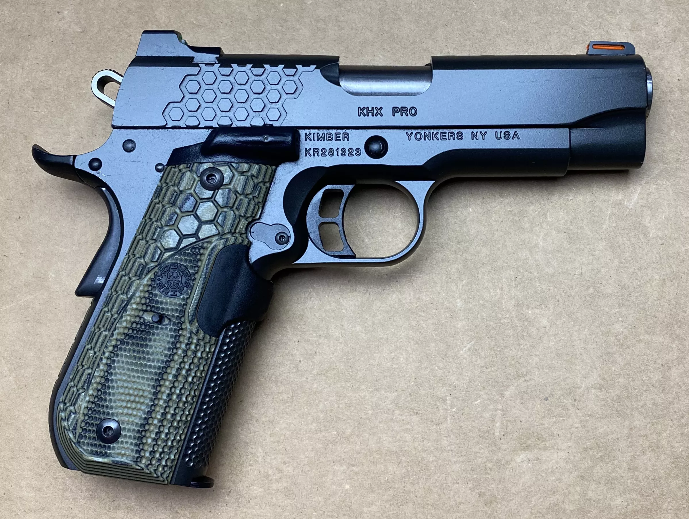Used Kimber 1911 KHX Pro LG 45 ACP Hogue Laser Grips Commander 3000361