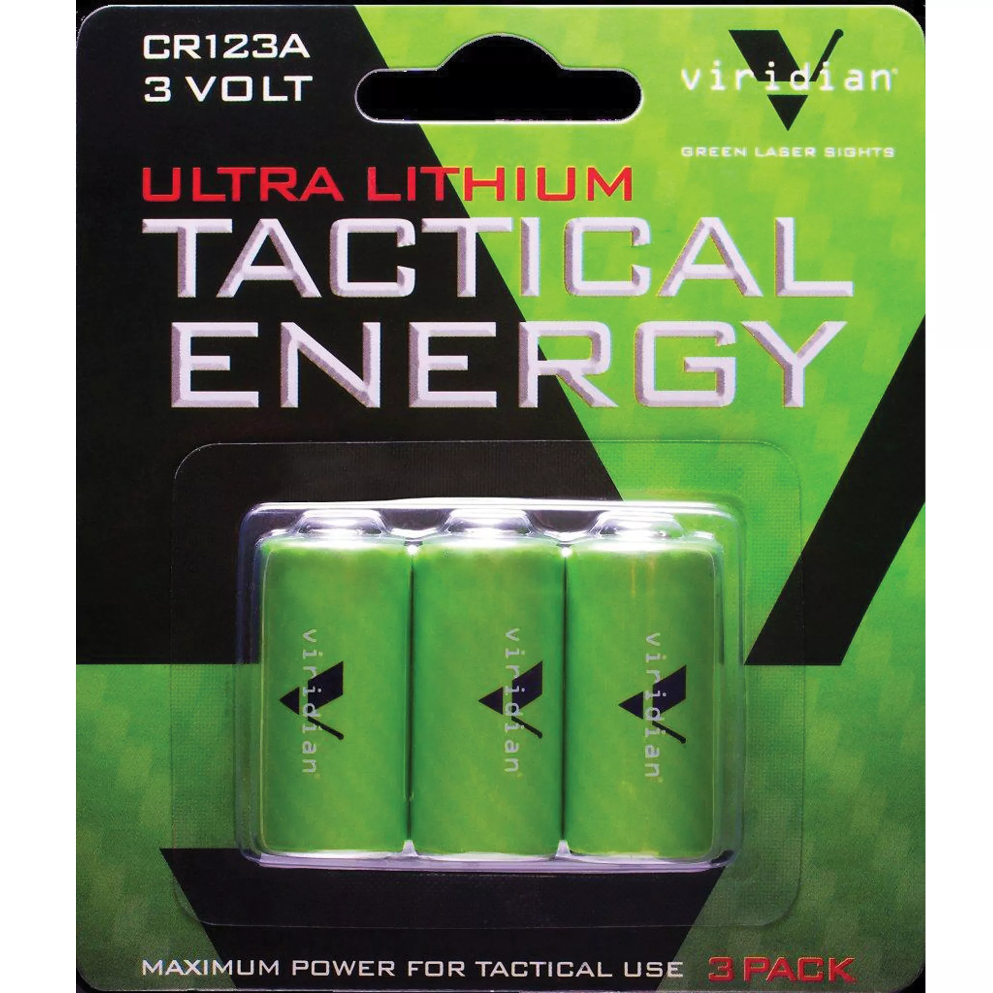 Viridian 3500006 CR123 Battery Green 3.0 Volts 1,750 mAh (3) Single Pack