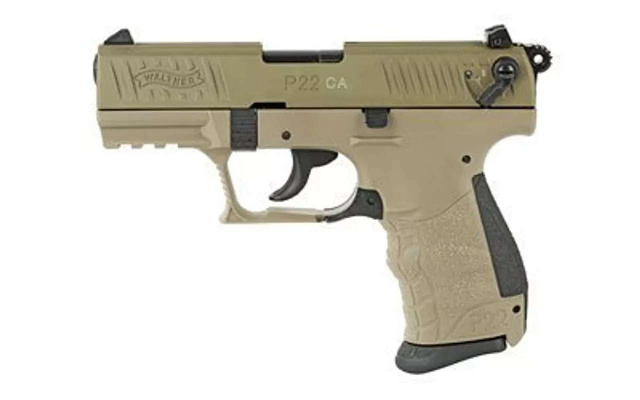 Walther P22, .22 LR, 3.42″ Barrel, 10rd, Flat Dark Earth, California Compliant