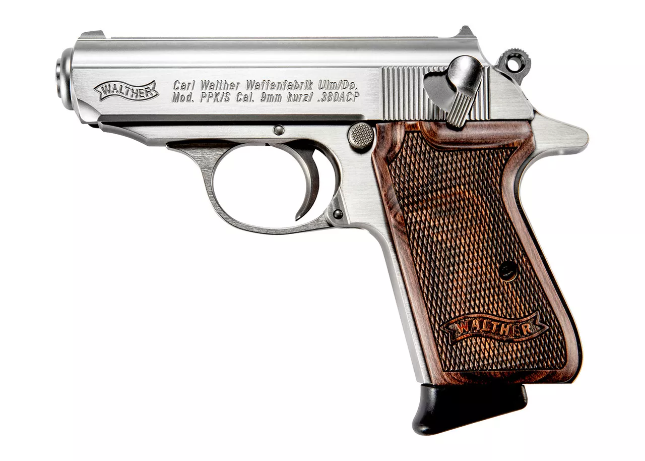 Walther PPK/S .380 ACP, 3.3″ Barrel, Stainless, Walnut, 7rd
