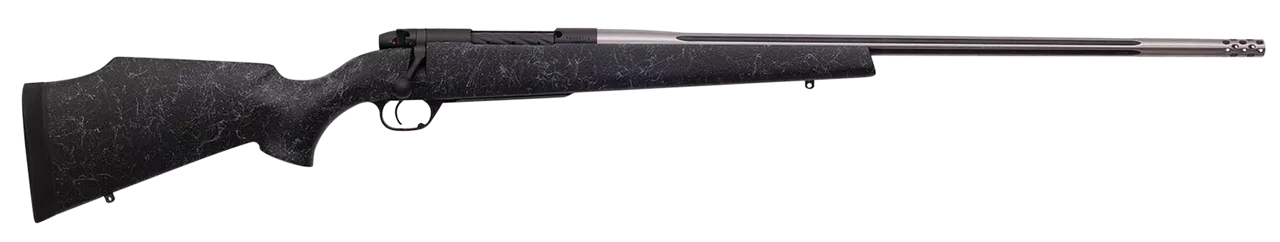 Weatherby Mark V AccuMark 6.5 Weatherby RPM, 26″ Barrel, Steel Barrel, Black Grey And Stainless, Fiberglass Stock, 4rd