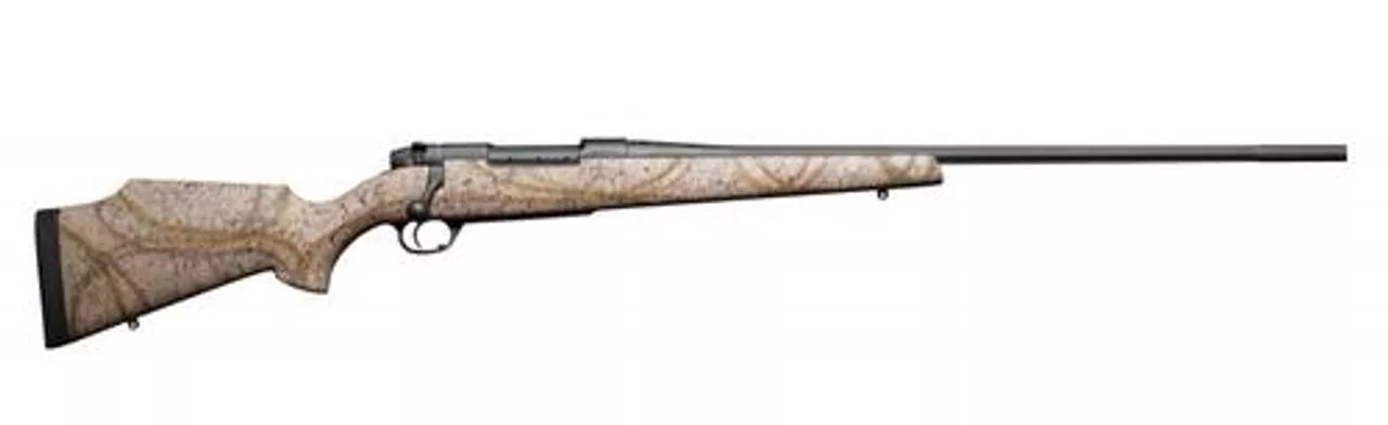 Weatherby Mark V Outfitter, .257 Wby Mag, 26″ Fluted, Armor Black Cerakote, Tan Composite Stock