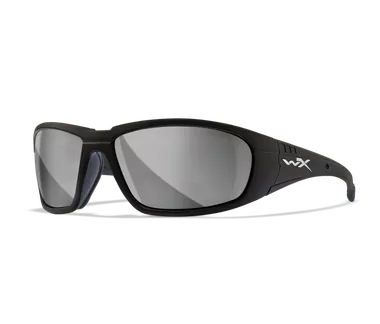 Wiley X Boss Silver Flash Lens/Matte Black Frame Sunglasses