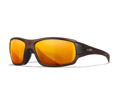 Wiley X Breach Captivate Polarized Bronze Mirror/Matte Hickory Brown Frame Sunglasses
