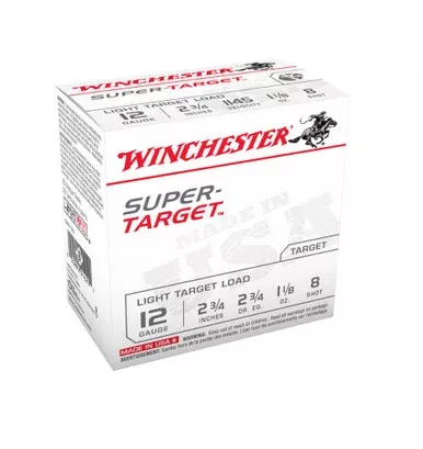 Winchester 12 Gauge Ammunition Target TRGT128 2-3/4″ 1-1/8oz #8 shot 1145 FPS CASE 250 rounds