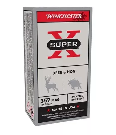 Winchester 357 Magnum Ammunition Super-X X3575P 158 Grain Jacketed Soft Point CASE 500 rounds