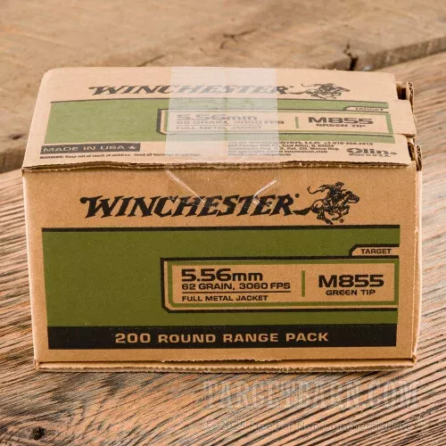Winchester 5.56×45 Ammunition – 800 Rounds of 62 Grain FMJ M855