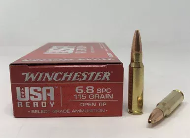 Winchester 6.8 REM SPC Ammunition RED68SPC 115 Grain Open Tip 20 Rounds