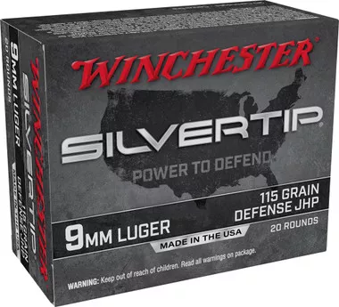 Winchester 9mm 115gr JHP Silvertip Ammunition - 20 Rounds