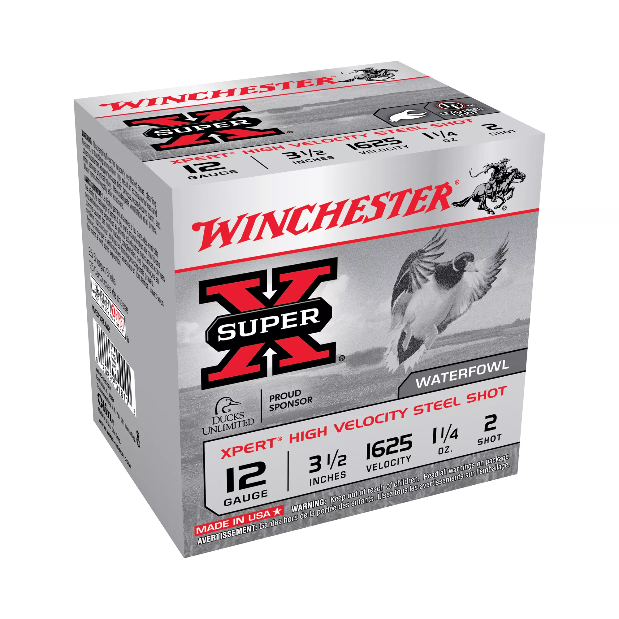 Winchester Ammo WEX12LM2 Super X Xpert High Velocity 12Gauge 3.50” 1 1/4oz 2Shot 25 Per Box/10 Case