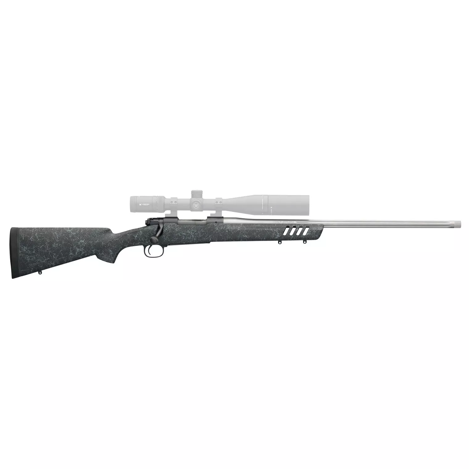 Winchester Guns 535232289 70 Coyote Light 6.5 Creedmoor 5+1 24” Black w/Gray Webbing Fixed Bell & Carlson w/Aluminum Bedding Stock Matte Blued Right Hand