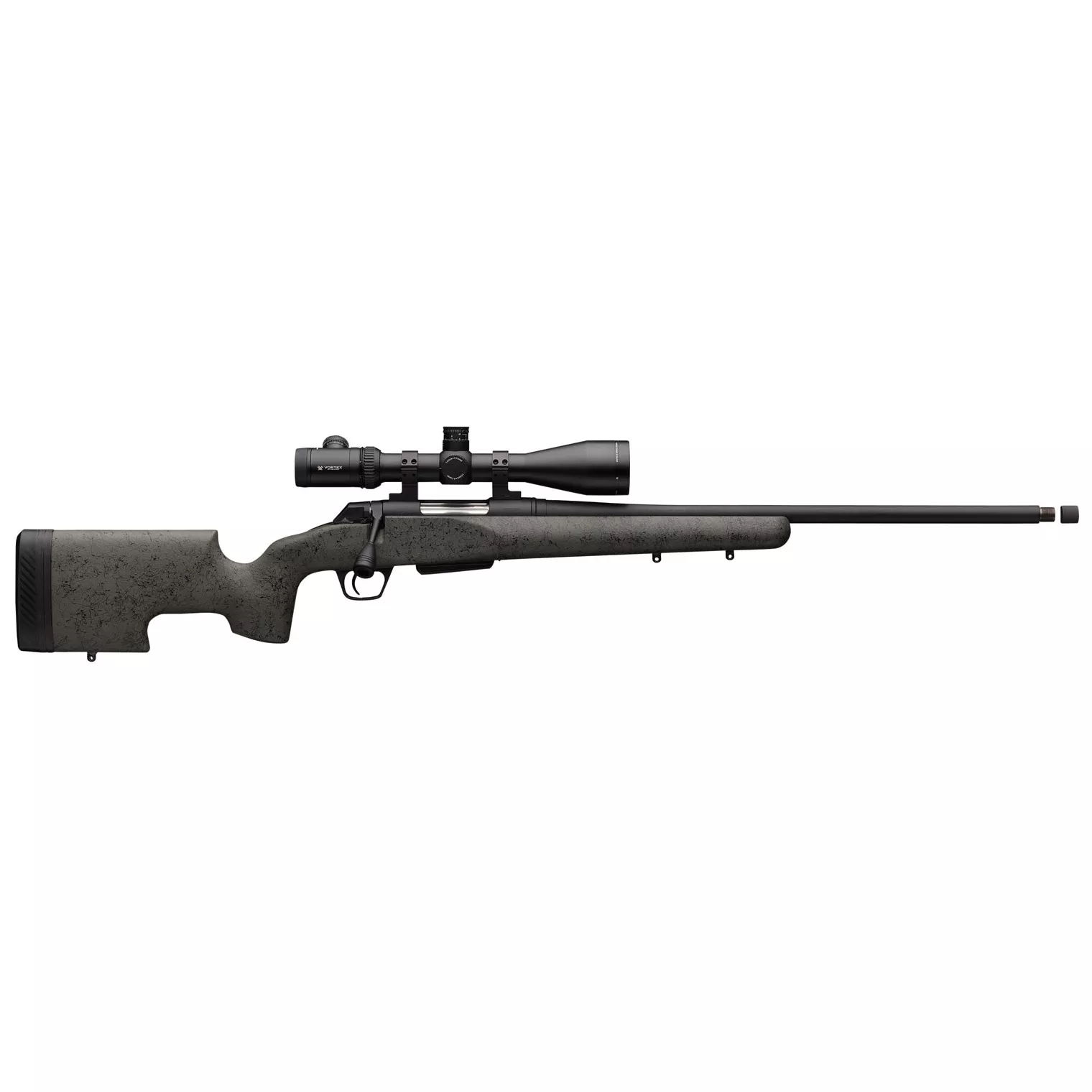 Winchester Guns 535732294 XPR SR 6.5 PRC Caliber with 3+1 Capacity, 22” Threaded Barrel, Black Perma-Cote Metal Finish & Black Webbed Green Grayboe Renegade Long Range Stock Right Hand (Full Size)
