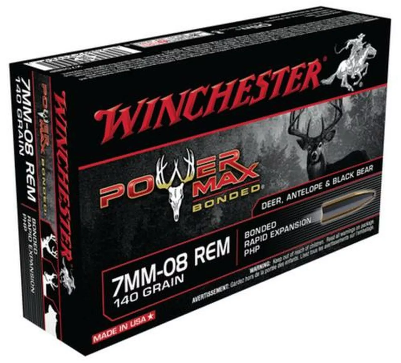 Winchester Power-Max 7mm-08 Remington 140gr, Protected Hollow Point Bonded