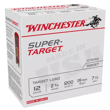 Winchester Super-Target 12 Gauge Ammo 2-3/4" #7.5 Lead Shot 1 oz 1200 fps Box of 25