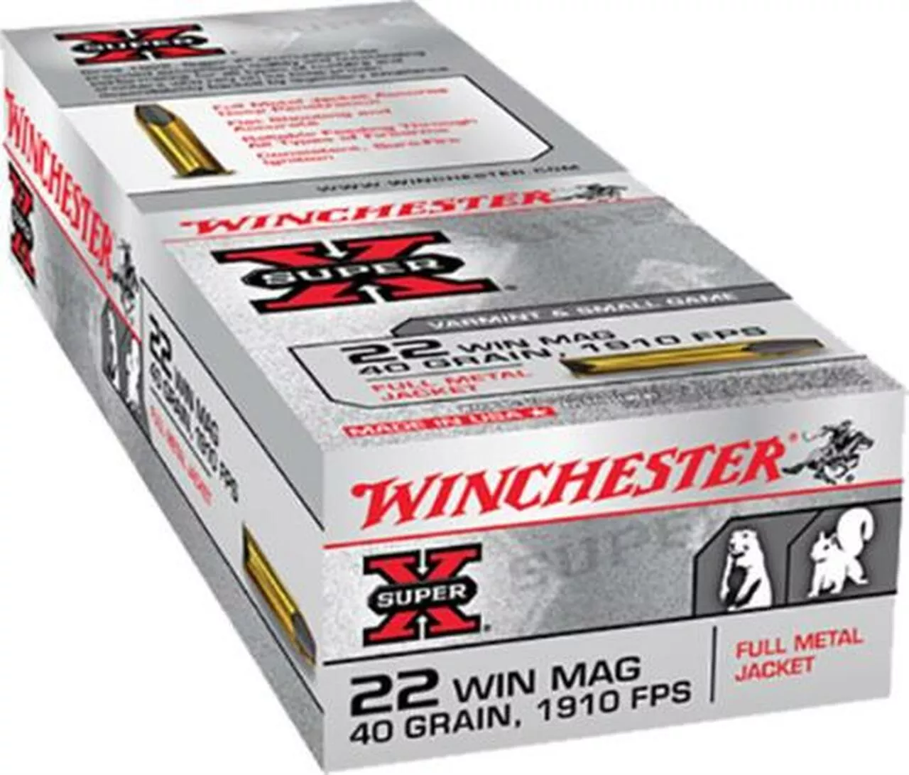 Winchester Super X 22 Win Mag FMJ 40gr, 50Box