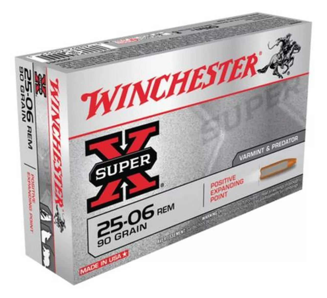 Winchester Super X 25-06 Rem Positive Expanding Point 90gr, 20Box/10Case